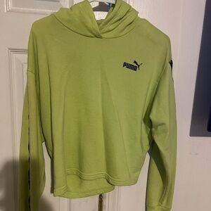 Puma Neon Green Crop Hoodie – Size M – New!